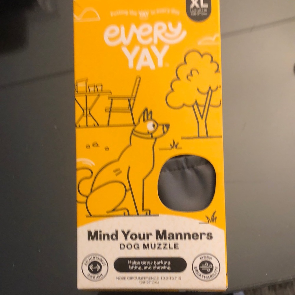 EveryYay Yellow Dog Muzzle - nylon and adjustable